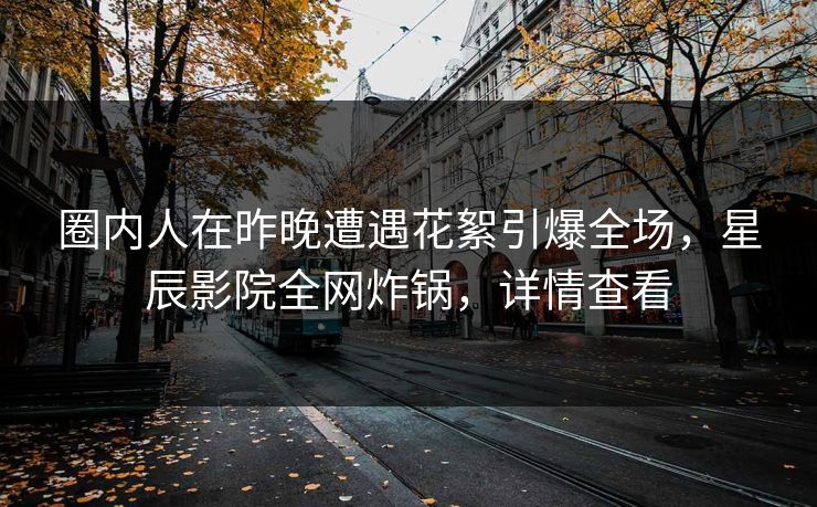 圈内人在昨晚遭遇花絮引爆全场，星辰影院全网炸锅，详情查看