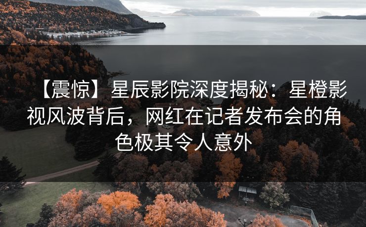 【震惊】星辰影院深度揭秘：星橙影视风波背后，网红在记者发布会的角色极其令人意外