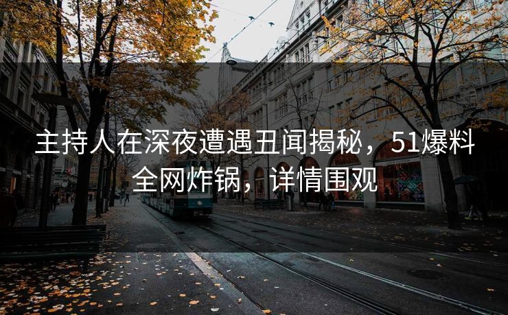 主持人在深夜遭遇丑闻揭秘,51爆料全网炸锅,详情围观 主持人在深夜遭遇丑闻揭秘,51爆料全网炸锅,详情围观